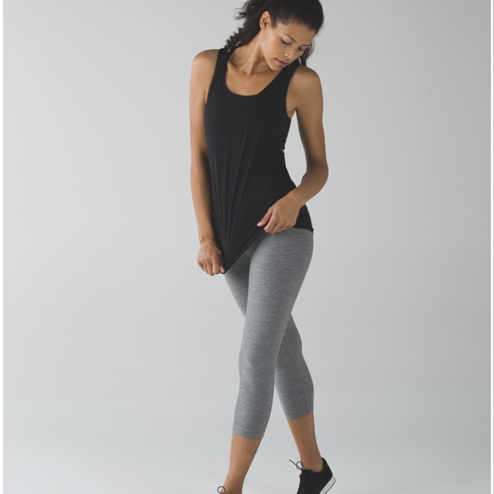 lululemon Wunder Under Crop Legging Heather Slate Sz 6‎